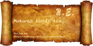 Makonyi Eulália névjegykártya